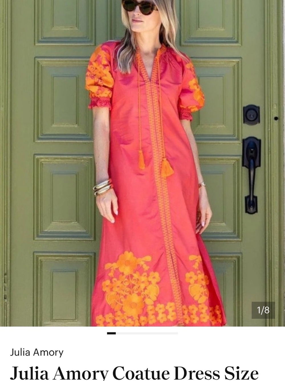 Julia Amory Orange Floral Maxi Dress with Tassel Tie